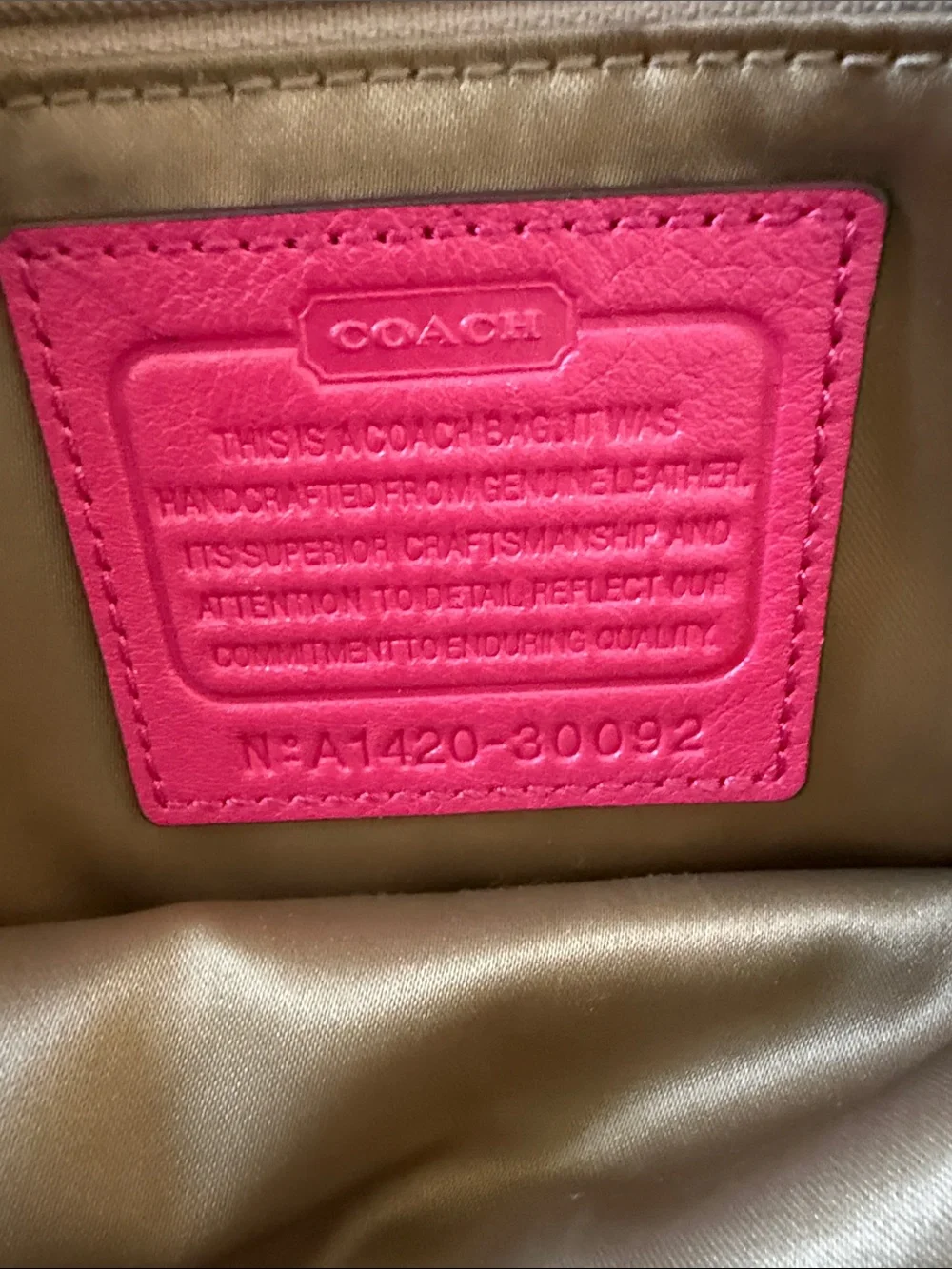 Coach Hot Pink Shoulder Bag with Gold Hardware
